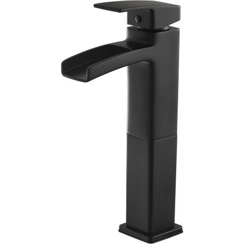  Pfister LG40-DF0B Kenzo Single Control Waterfall Vessel Bathroom Faucet Matte Black