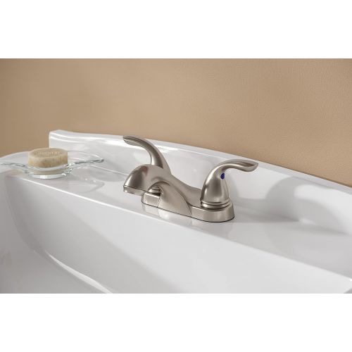  Pfister LG143610K Pfirst Series 2-Handle 4 Inch Centerset Bathroom Faucet in Brushed Nickel, Water-Efficient Model