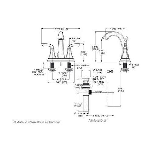  Pfister LG48-BS0Y Bronson 2-Handle Centerset Bathroom Faucet, 4, Tuscan Bronze