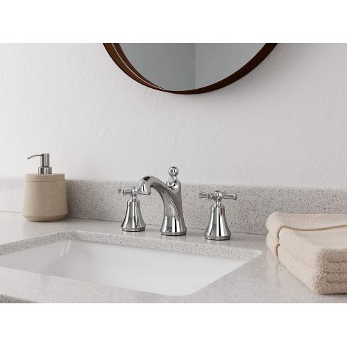  Pfister LF049-THRC Thurmont Widespread Bathroom Faucet with Cross Handles, Polished Chrome