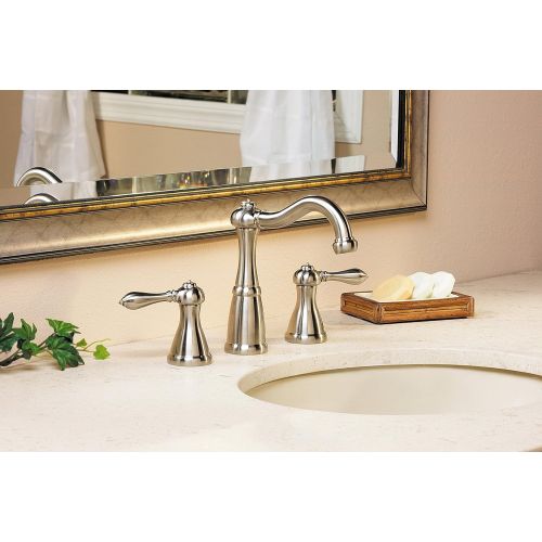  Pfister LG49M0BK LG49-M0BK Marielle 2-Handle 8 Widespread Bathroom Faucet in Brushed Nickel, 1.2gpm