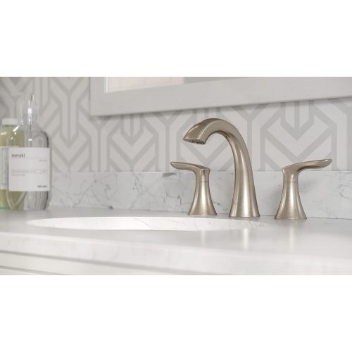  Pfister Weller LG49WR0K Widespread Bath Faucet, brushed nickel finish