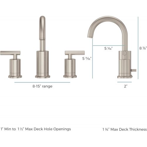  Pfister LG49NC1C Contempra 2-Handle 8 Inch Widespread Bathroom Faucet in Polished Chrome, Water-Efficient Model