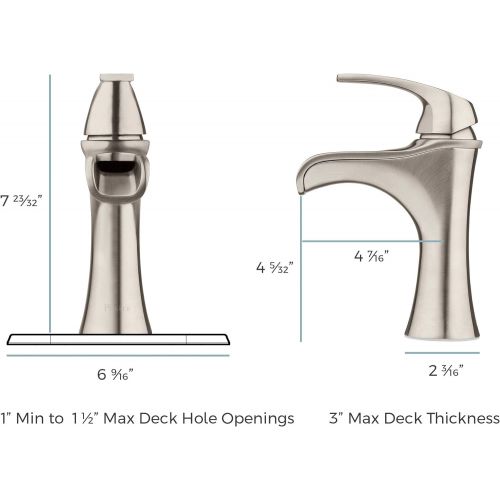  Pfister LF042JDKK Jaida Single Control 4 Centerset Bathroom Faucet in Brushed Nickel, Water-Efficient Model