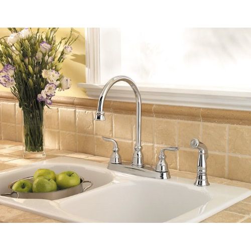  Pfister Avalon 2-Handle Kitchen Faucet with Side Spray, Polished Chrome