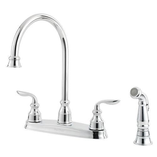  Pfister Avalon 2-Handle Kitchen Faucet with Side Spray, Polished Chrome