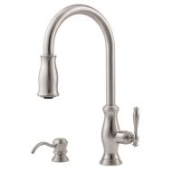 Pfister GT529TMS Hanover Integrated 1-Handle Pull-Down Kitchen Faucet with Soap Dispenser in Stainless Steel