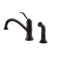 Pfister LF-034-4ALY Brookwood 1-Handle Kitchen Faucet with Side Spray in Tuscan Bronze, 1.8gpm