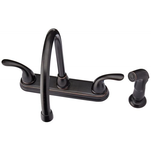  Pfister G136-500Y Pfirst Series 2-Handle Kitchen Faucet with Side Spray in Tuscan Bronze, 1.8gpm