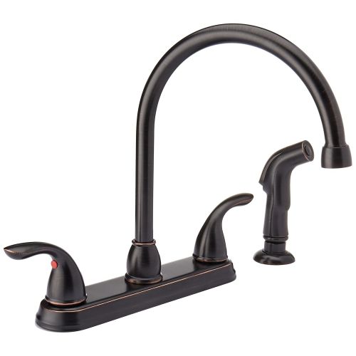  Pfister G136-500Y Pfirst Series 2-Handle Kitchen Faucet with Side Spray in Tuscan Bronze, 1.8gpm