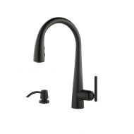 Price Pfister GT529-SMB Lita 1-Handle Pulldown Kitchen Faucet with Soap Dispenser, Matte Black