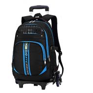 Rolling Backpack, Phaedra FU Trolley School Bags Backpack School Kids Rolling Backpack With 6 Wheels Climbing Stairs (Blue)