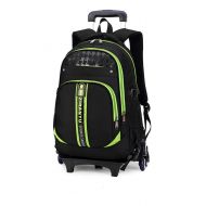 Rolling Backpack, Phaedra FU Trolley School Bags Backpack School Kids Rolling Backpack With 6 Wheels Climbing Stairs (Green)