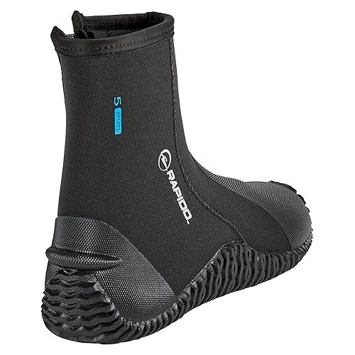  Phantom Aquatics Rapido Boutique Collection Wise 5mm Neoprene Wetsuit Zipper Dive Boot, Great Scuba Diving Snorkeling Surf Boots | Anti-Slip Rubber Sole Booties for Men and Women