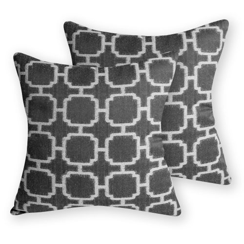  Set of 2 Phantoscope Decorative Polyester Cotton Jacquard Geometric Sofa Bed Home Living Throw Pillow Cushion Cover Size 18 x 18
