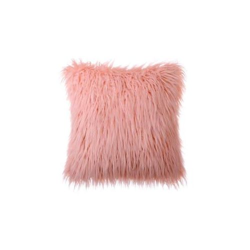  Set of 2 Throw pillow Covers Faux Fur Phantoscope Decorative New Luxury Series Merino Style Pink Color Faux Fur Throw Pillow Case Cushion Cover 18 x 18
