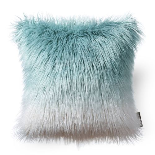  Set of 2 Throw pillow Covers Faux Fur Phantoscope Decorative New Luxury Series Merino Style Pink Color Faux Fur Throw Pillow Case Cushion Cover 18 x 18