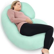 [아마존베스트]PharMeDoc Pregnancy Pillow with Jersey Cover, C Shaped Full Body Pillow - Mint Green