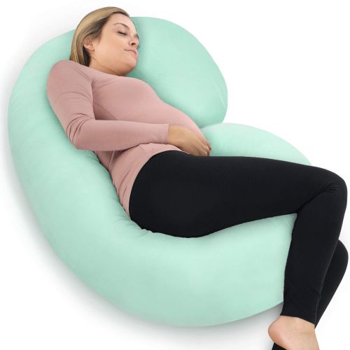  PharMeDoc Full Body Pregnancy Pillow - Maternity Pillow for Pregnant Women - C Shaped Body Pillow w100% Cotton Pillow Cover