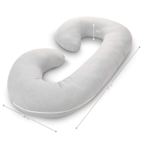  PharMeDoc Full Body Pregnancy Pillow - Maternity Pillow for Pregnant Women - C Shaped Body Pillow w100% Cotton Pillow Cover