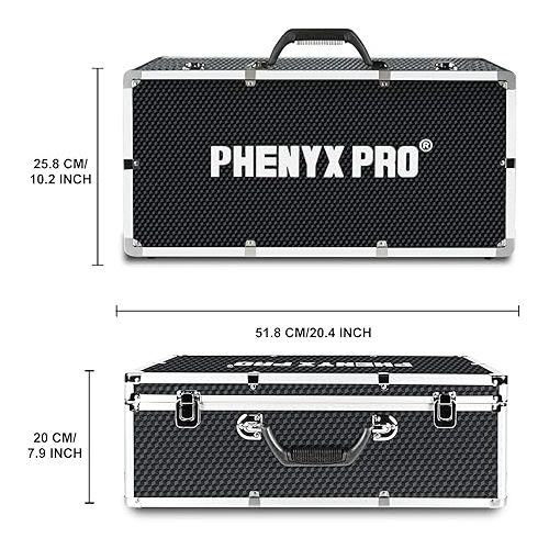  Phenyx Pro Wireless Microphone System, Eight-Channel Wireless Mic, w/ 8 Handheld Dynamic Microphones, Auto Scan,8x40 Adjustable UHF Channels Bundle with The Extra Large Size Carrying Case