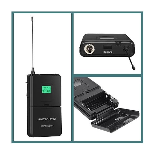  Phenyx Pro PTU-4000 914.9MHz Wireless BodyPack Transmitter, 260ft Operation Coverage