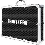 Phenyx Pro Aluminum Alloy Frame Carrying Case with One-layer Pre-Diced Pick and Pluck Foam, Ideal Single/Dual Wireless Mic Systems Transportation (Size Medium 17.1 x 12.6 x 4.1 In)