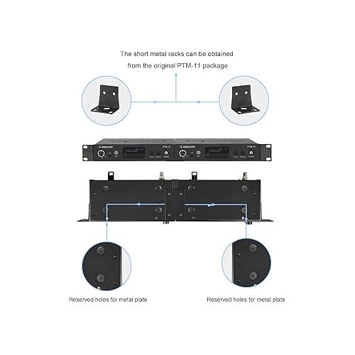  Phenyx Pro BNC Side-by-Side Rackmounting Antenna Kit, 2 Metal Plates, 8 Bulkheads, Necessary Screws, Compatible with New Version PTM-10/PTM-11