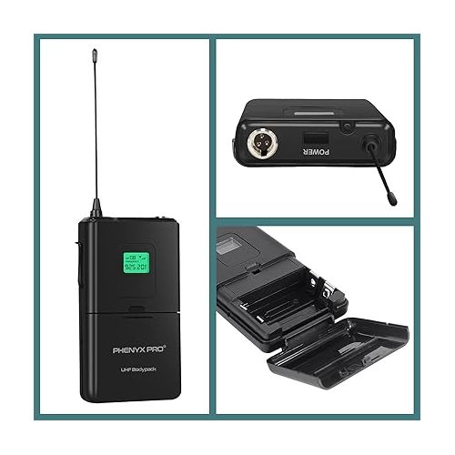  Phenyx Pro PTU-4000 925.2MHz Wireless BodyPack Transmitter, 260ft Operation Coverage