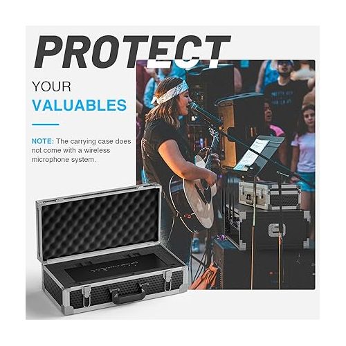  Phenyx Pro Large Size Carrying Case, Customizable Pre-Diced Foam, Aluminum Alloy Sturdy Build, Suitable for Wireless Mic System Storage & Camera Gear Transportation