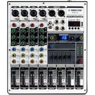 Professional Audio Mixer, Phenyx Pro PTX-15 Mixing Console, 4 Channels, USB Input, Stereo Equalizer W/ 16 Echo Effects, Ideal for Stage, Live Gigs, and Karaoke （PTX-15A)