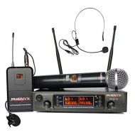 Phenyx Pro UHF Wireless Microphone System, Cordless Handheld/Bodypack/Lapel/Headset Mic Set, Multichannel,Professional Long Distance Performance, Ideal for Presentation, PA, Church