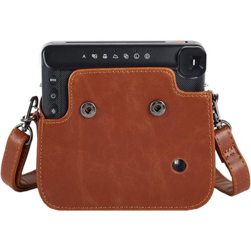  Phetium Protective Case Compatible with Fujifilm Instax Square SQ6 Instant Film Camera, Soft PU Leather Bag with Adjustable Shoulder Strap (Brown)