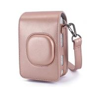 Phetium Protective Case Compatible with Instax Mini Liplay Hybrid Instant Camera and Printer, Soft PU Leather Bag with Removable/Adjustable Shoulder Strap (Blush Gold)