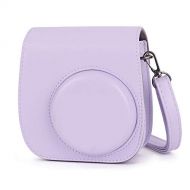 Phetium Instant Camera Case Compatible with Instax Mini 11,PU Leather Bag with Pocket and Adjustable Shoulder Strap (Lilac Purple)