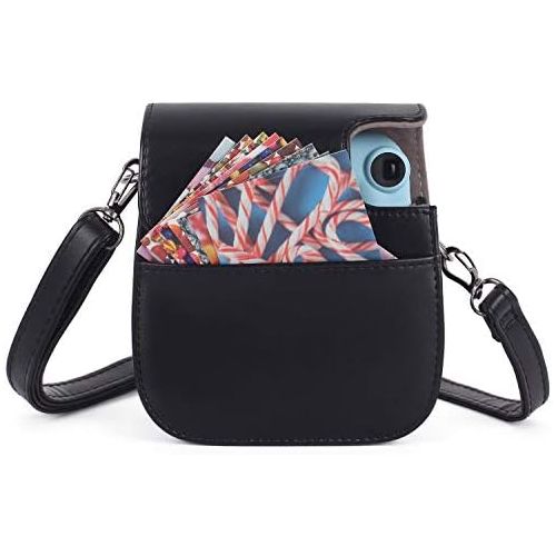  Phetium Instant Camera Case Compatible with Instax Mini 11,PU Leather Bag with Pocket and Adjustable Shoulder Strap (Black)