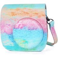 Phetium Instant Camera Case Compatible with Instax Mini 11,PU Leather Bag with Pocket and Adjustable Shoulder Strap (Rainbow)