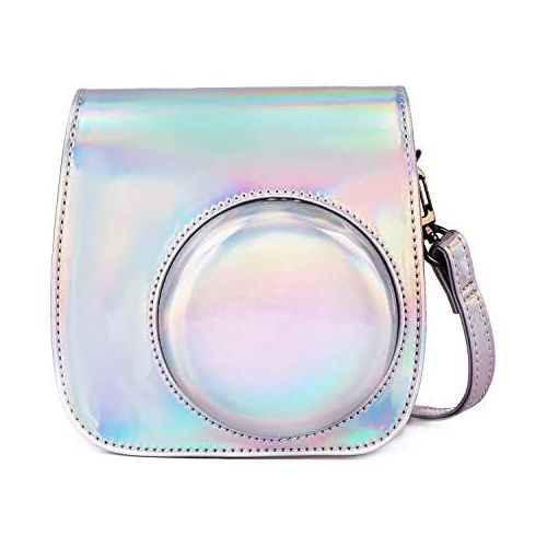  Phetium Instant Camera Case Compatible with Instax Mini 11,PU Leather Bag with Pocket and Adjustable Shoulder Strap (Magic Silver)