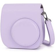 Phetium Instant Camera Case Compatible with Instax Mini 11,PU Leather Bag with Pocket and Adjustable Shoulder Strap (Lilac Purple)