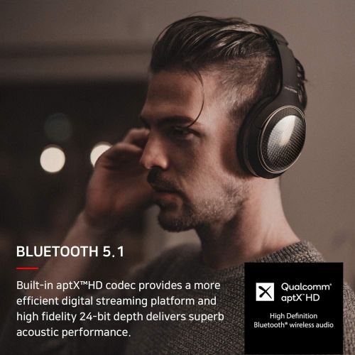  Phiaton 900 Legacy Digital Hybrid Active Noise Cancelling Headphones, Touch Controls, Extra Bass, Memory Foam Earpads, Wireless AptX Bluetooth Over Ears Headphones, 43 Hours of Pla