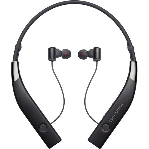  Phiaton EverPlay Wireless Bluetooth Headphones, Active Noise Cancelling In-Ear Sports Running Earphones Ultra HD Sound Neck Band Headset with Mic - Gray