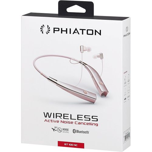  Phiaton EverPlay Wireless Bluetooth Headphones, Active Noise Cancelling In-Ear Sports Running Earphones Ultra HD Sound Neck Band Headset with Mic - Gray