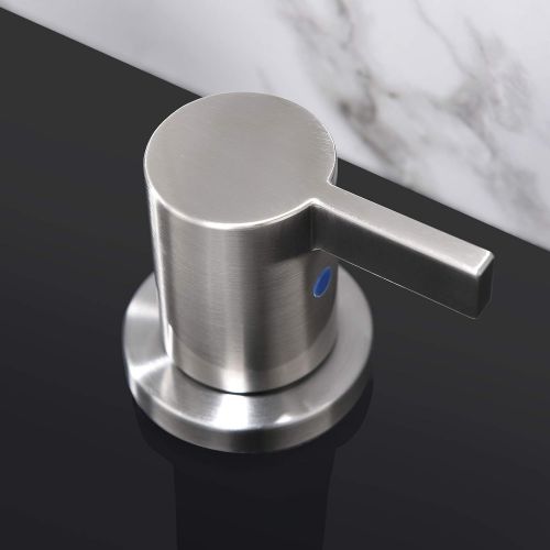  2 Handle 3 Hole 8 inch Widespread Bathroom Faucet with Metal Pop-Up Drain by Phiestina, Brushed Nickel, WF015-1-BN