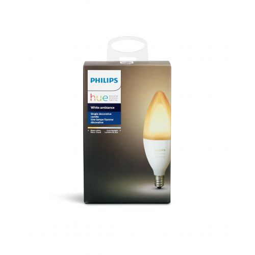 필립스 Philips Hue White Ambiance E12 Smart Light Candelabra Bulb, 6W LED, 1-Pack