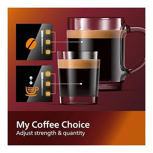 필립스 PHILIPS 3200 Series Fully Automatic Espresso Machine, Classic Milk Frother, 4 Coffee Varieties, Intuitive Touch Display, 100% Ceramic Grinder, AquaClean Filter, Aroma Seal, Black (EP3221/44)
