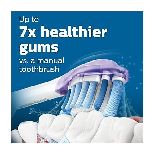 필립스 Philips Sonicare Genuine G3 Premium Gum Care Replacement Toothbrush Heads, 4 Brush Heads, White, HX9054/65