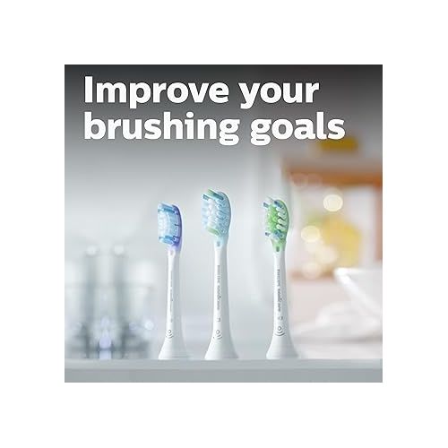 필립스 Philips Sonicare Genuine Replacement Toothbrush Heads Variety Pack, C3 Premium Plaque Control, G3 Premium Gum Care & W3 Premium White, 3 Brush Heads, White, HX9073/65