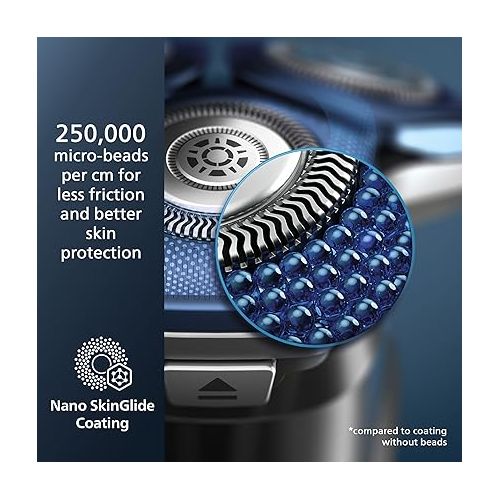 필립스 Philips Norelco Shaver 7600, Rechargeable Wet & Dry Electric Shaver with SenseIQ Technology, Quick Clean Pod, Travel Case & Pop-up Trimmer, S7886/84