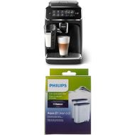 Philips 3200 Series Fully Automatic Espresso Machine w/LatteGo, Black, EP3241/54 + Philips Saeco AquaClean Filter 2 Pack, CA6903/22
