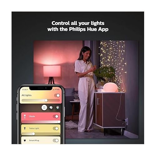 필립스 Philips Hue Smart Plug, White - 1 Pack - Turns Any Light Into a Smart Light - Control with Hue App - Compatible with Alexa, Google Assistant, and Apple HomeKit